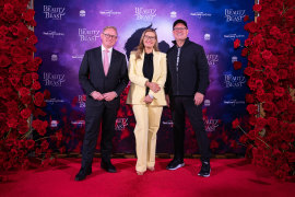 Arts Minister Ben Franklin, Disney Australia managing director Kylie Watson-Wheeler, and director Matt West attend Sydney’s Capitol Theatre on Thursday for the announcement of Beauty & the Beast.