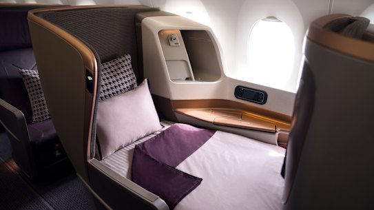 The seat converts to at 78-inch (198-centimetre) flat bed.