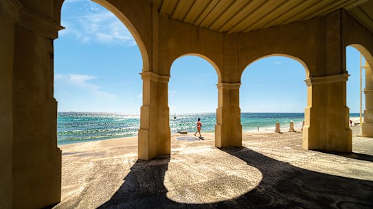 Perth’s hot summer has drawn many to the beach.