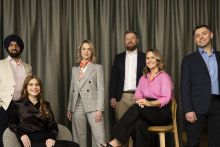 From left: Gurbaj Pawar, Renee Wootton, Sinead Booth, Chad Burke, Kiria McNamara and Todd Lacey. 