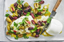 Mozzarella and olive salad.
