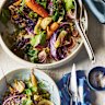 Warm winter slaw with honey and juniper dressing.