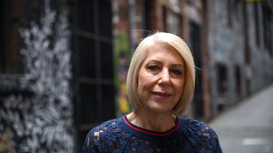 Adelaide Writers’ Week director Louise Adler outside Tonka in Melbourne’s Duckboard Place.