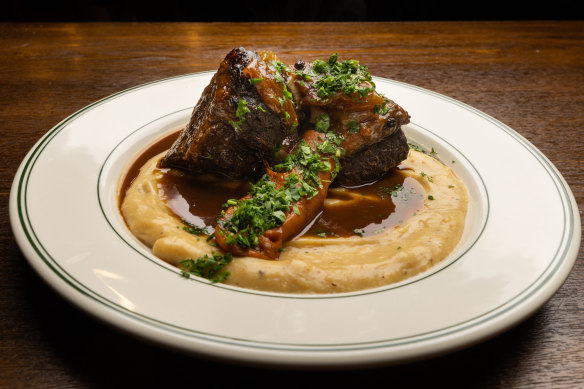 The six-hour beef is served over a silky potato mash.