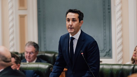 Queensland Premier David Crisafulli pictured in parliament earlier this year.