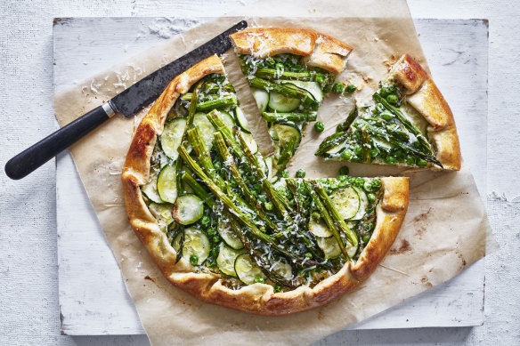 Cooking seasonal dishes, such as this spring vegetable tart, means enjoying produce at its peak.