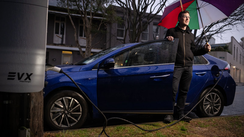 Eddy has bought an EV only now that there is a charger on his street