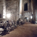 The remains of vintage cars and motorcycles in the Borbone family’s tunnel.