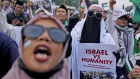 Indonesians rally in support of Gazans in Jakarta earlier this month.