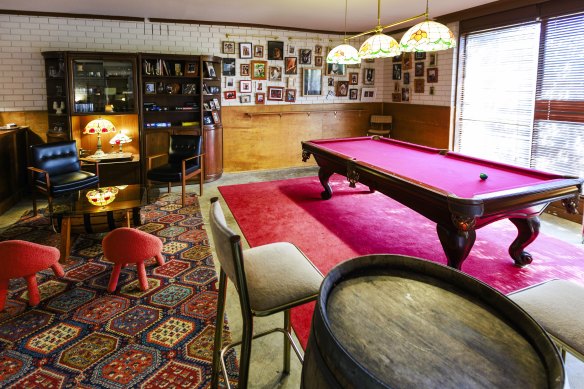 The pool table in the “dive bar”.