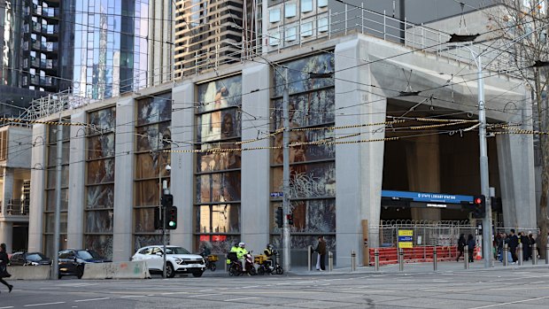 The new State Library Station on Swanston Street (pictured) and Town Hall Station are not yet compelted. 