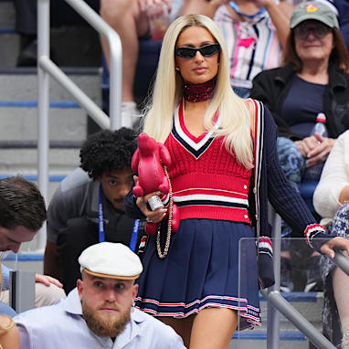 Paris Hilton at the women’s singles final of the US Open tennis championships Sept. 12, 2026, in New York.
