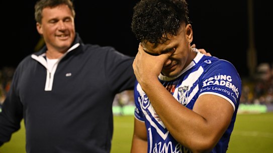 Bulldogs teenager Karl Oloapu underwent neck surgery last year.