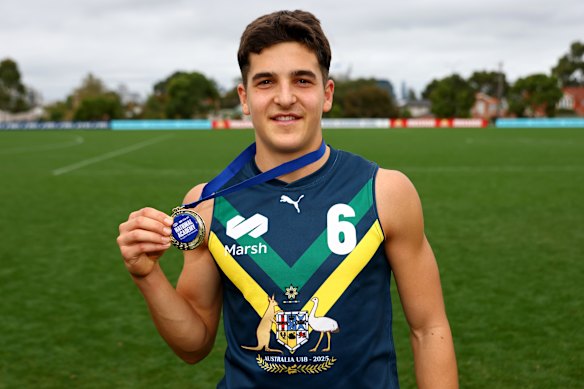 Josh Lindsay won the best-on-ground medal playing for the AFL Academy against Coburg in April.