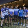 Ethan Caine, Irie Papuni, Sione Fifita, Manasa Rokosuka, JP Sauni, and Tom Curti Western Sydney Two Blues  players at their home ground at Merylands, Sydney. Western Sydney Two Blues beat Sydney University for the first time in 24 years on Saturday. 
