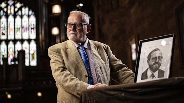 Economics editor Ross Gittins in the Great Hall of Sydney University.