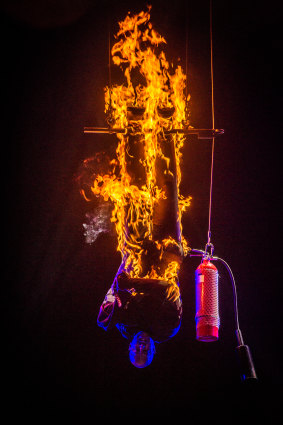 Jonathan Goodwin (The Daredevil)  is on fire in <i>The Illusionists: Direct from Broadway</i>
