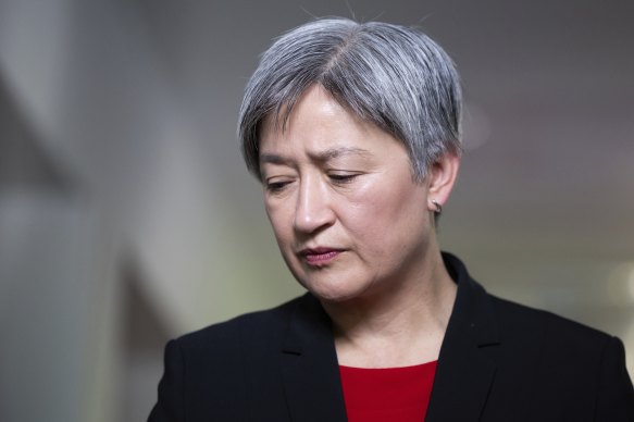 Foreign Affairs Minister Penny Wong has deferred to US intelligence on who is responsible for the Gaza hospital explosion.