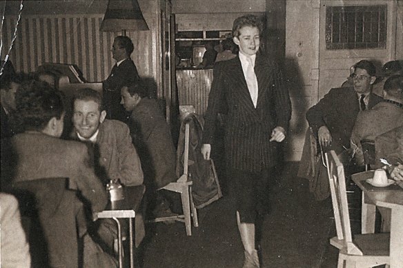 Val Eastwood in her Coffee Lounge in Swanston Street c1950s.
