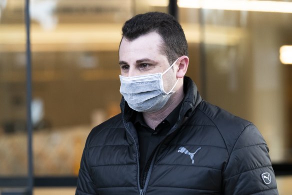 Anthony Koletti leaves the Coroners Court on Tuesday.