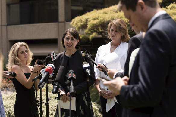 Premier Gladys Berejiklian announces the new rules on Thursday. 