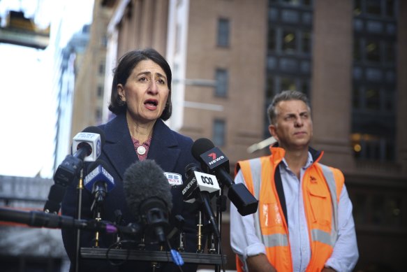 Premier Gladys Berejiklian and Transport Minister Andrew Constance confirm the sites of the new train stations for Metro West.