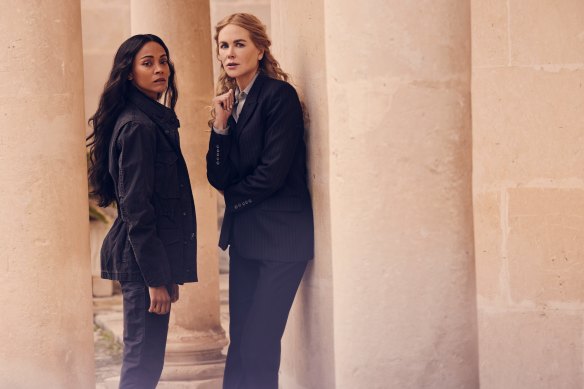 Zoe Saldana and Nicole Kidman in Taylor Sheridan’s new espionage drama <i>Special Ops - Lioness</i>.