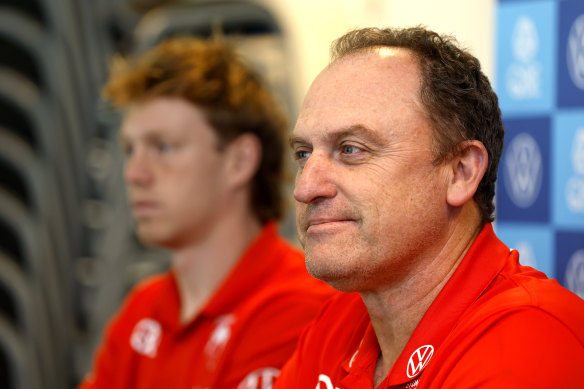John Longmire’s Swans are in the middle of another successful season, but the Giants are struggling - and not just on the field.