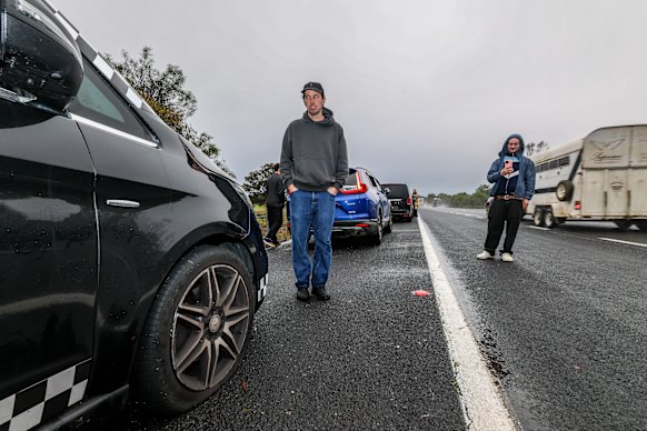 Jonathan Fitzgerald's car also had a flat tire.