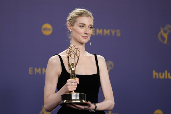 Elizabeth Debicki in the press room after being named outstanding supporting actress in a drama series.