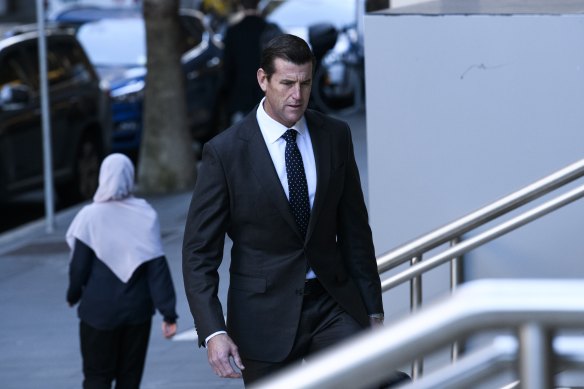Ben Roberts-Smith arrives at court on Wednesday morning.