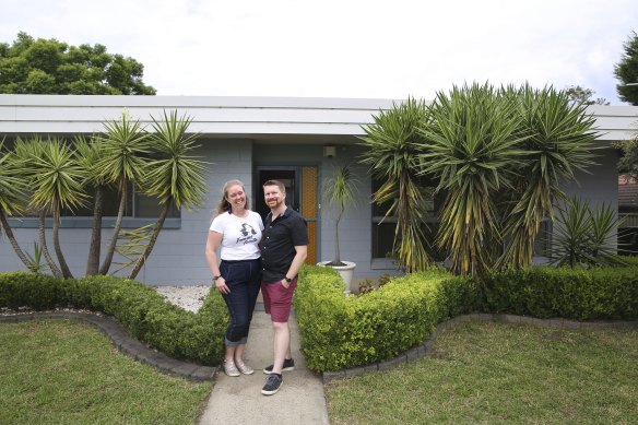 Katie Bell and Stuart Bucknell bought their home in Loftus in the Sutherland Shire during the pandemic.