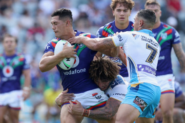 Roger Tuivasa-Sheck on the charge last week against the Gold Coast.