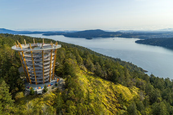 The descent is exhilarating: an enclosed slide corkscrews you earthwards in just a few seconds.