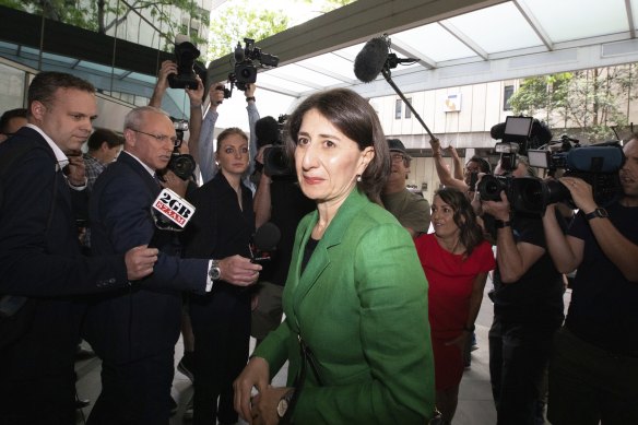 Former NSW premier Gladys Berejikilian arrives at ICAC on Friday. 