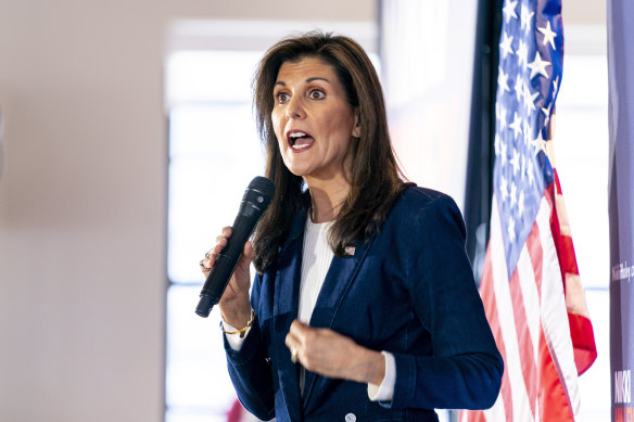 Republican presidential candidate and former UN ambassador Nikki Haley in Ankeny, Iowa last week.