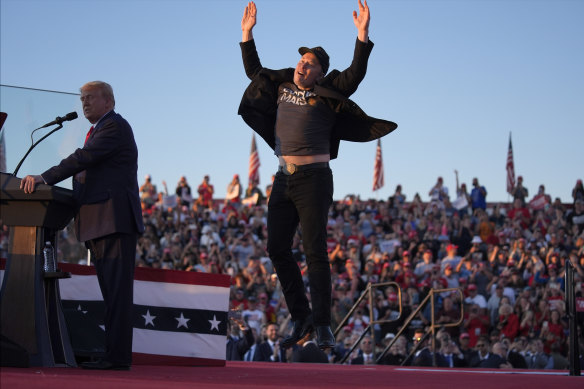 Elon Musk made his first campaign appearance alongside Donald Trump in October 2024 at the site where Trump survived an assassination attempt months earlier.