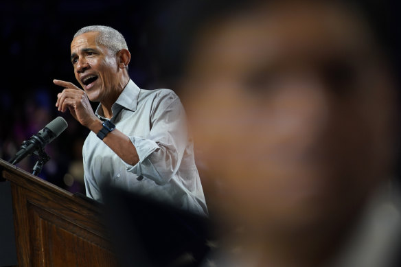 The problem is there is only one of him: Former President Barack Obama campaigns for Nevada Democratic candidates at a rally.