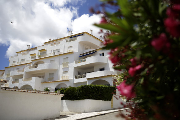 A recent view of the block of apartments from where British girl Madeleine McCann disappeared in 2007, in Praia da Luz on Portugal's Algarve coast.