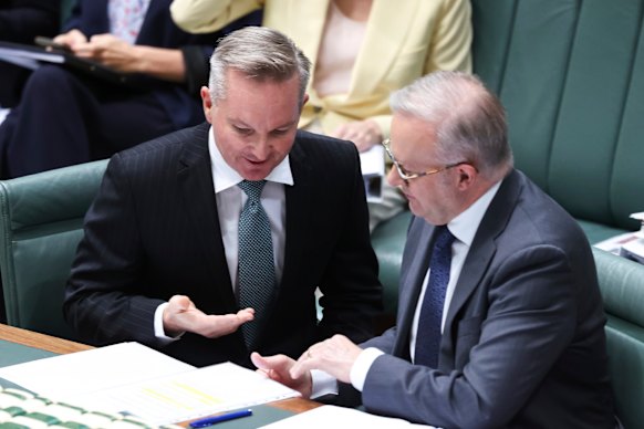 Energy Minister Chris Bowen and Prime Minister Anthony Albanese.