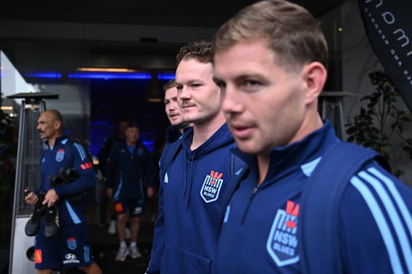 Ethan Strange and his NSW teammates on Tuesday.