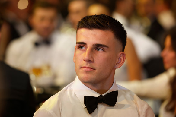 Nick Daicos: Hands down winner of the best hairstyle at the Brownlow on Monday.