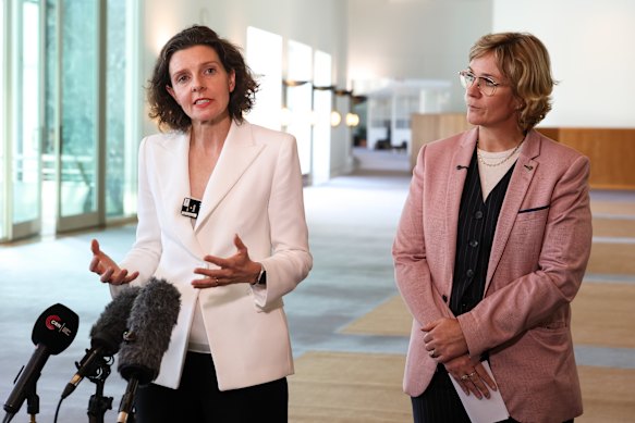 Member for Wentworth Allegra Spender and member for Warringah Zali Steggall.