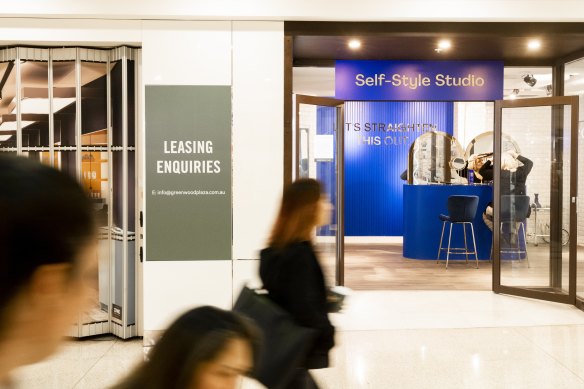 Greenwood Plaza in North Sydney has turned vacant shopfronts into end-of-trip facilities. 