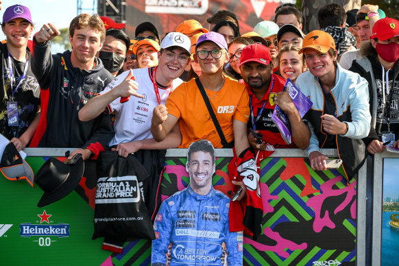 Some passionate fans at Albert Park on Sunday.