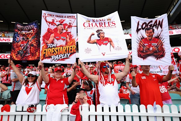 Swans fans at the SCG