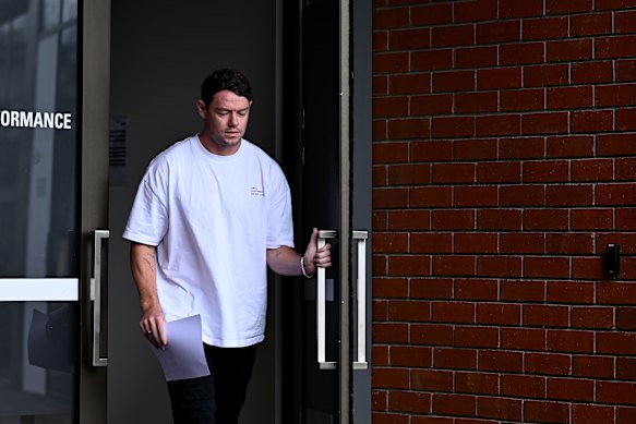 Lachie Neale is preparing to address the media.