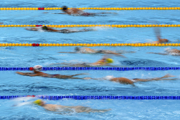 Swimming at the Tokyo Olympics.