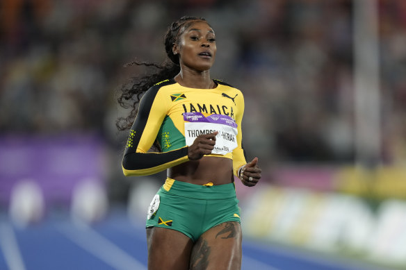 Elaine Thompson-Herah’s routine 100m win barely elicited a reaction from the Jamaican.