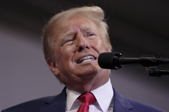 Former US president Donald Trump speaks at a rally in Pennsylvania in September.